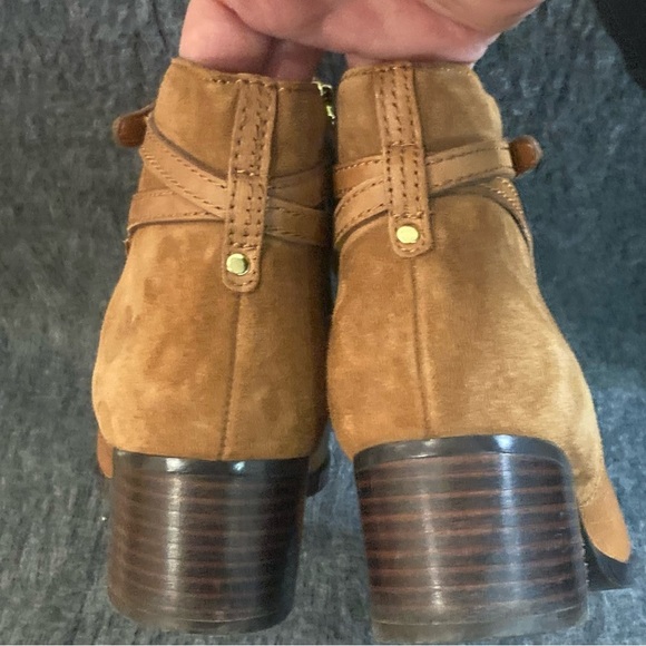 LAUREN RALPH LAUREN Sz 8.5B Damara Leather Suede Back Strap Zipper Booties - Picture 11 of 13